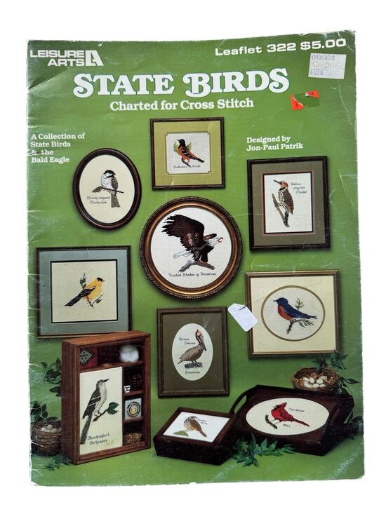 Leisure Arts Other - Vintage State Birds Cross Stitch Design Leaflet 1984 Bald Eagle Bluebird Loon